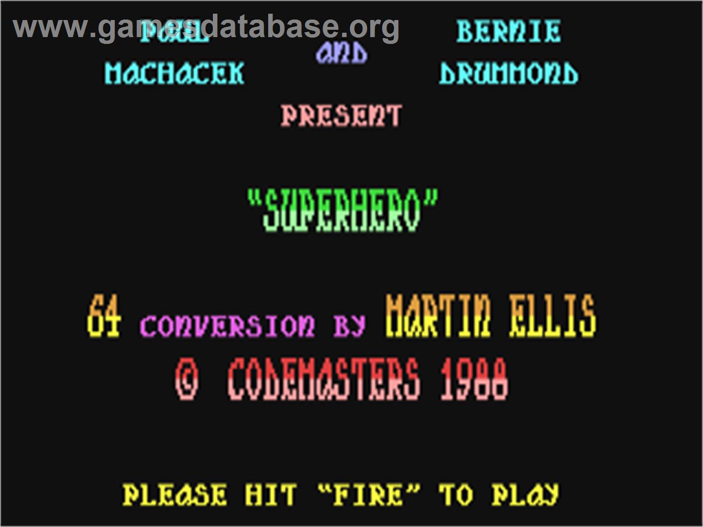 Super Hero - Commodore 64 - Artwork - Title Screen