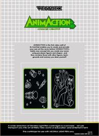 Box back cover for AnimAction: Advanced Animation on the GCE Vectrex.