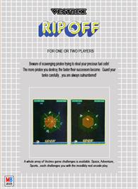 Box back cover for Rip-Off on the GCE Vectrex.