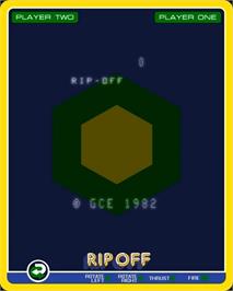 Title screen of Rip-Off on the GCE Vectrex.