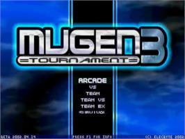 Title screen of Mugen Tournament 3 on the MUGEN.