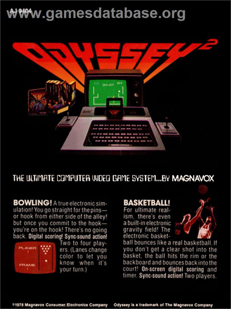 Bowling! - Magnavox Odyssey 2 - Artwork - Box Back