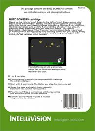 Box back cover for Buzz Bombers on the Mattel Intellivision.