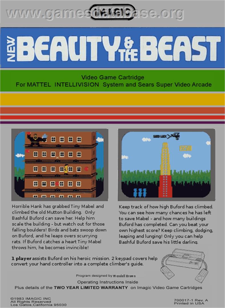 Beauty and the Beast - Mattel Intellivision - Artwork - Box Back