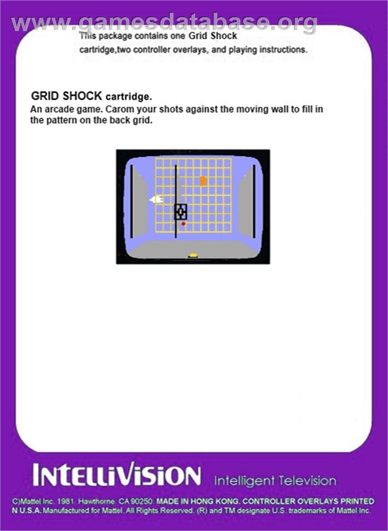 Grid Shock - Mattel Intellivision - Artwork - Box Back