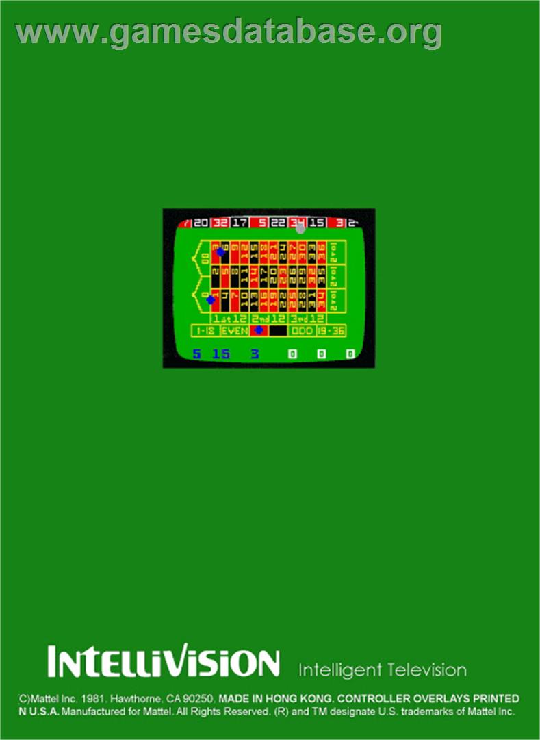 Las Vegas Roulette - Mattel Intellivision - Artwork - Box Back