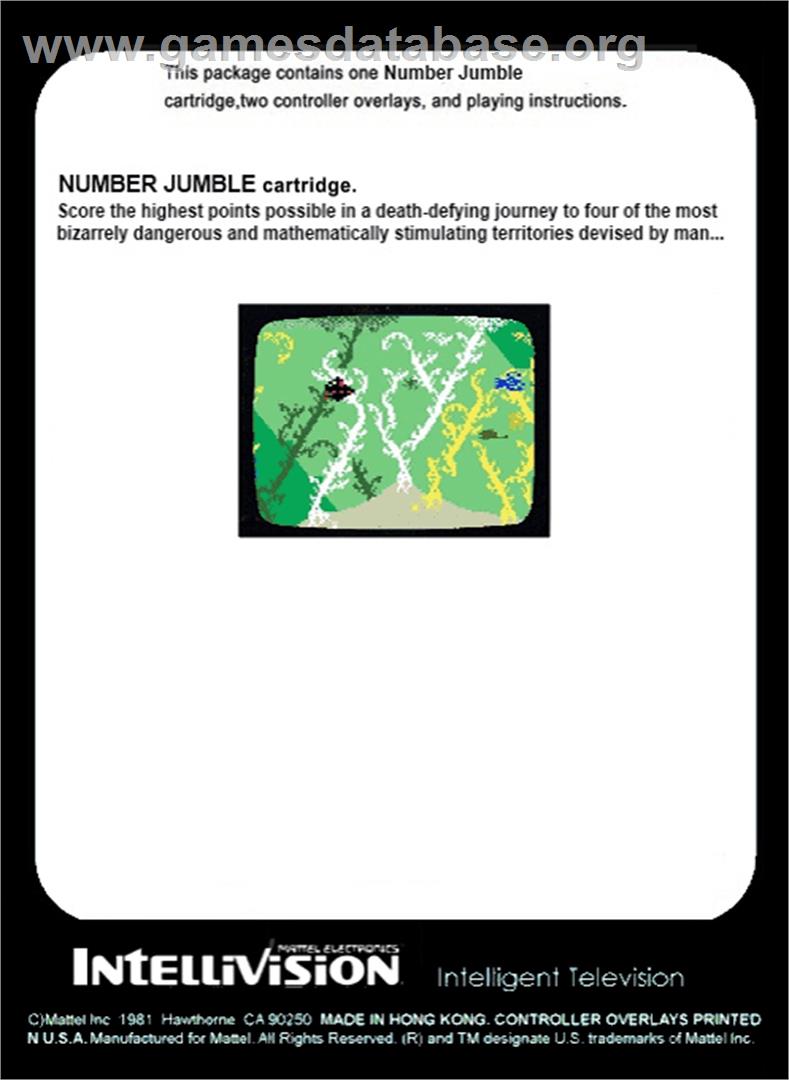 Number Jumble - Mattel Intellivision - Artwork - Box Back