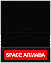 Cartridge artwork for Space Armada on the Mattel Intellivision.