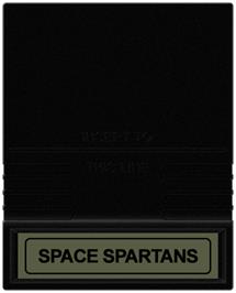 Cartridge artwork for Space Spartans on the Mattel Intellivision.