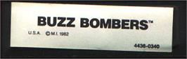 Top of cartridge artwork for Buzz Bombers on the Mattel Intellivision.