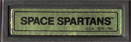 Top of cartridge artwork for Space Spartans on the Mattel Intellivision.