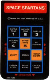 Overlay for Space Spartans on the Mattel Intellivision.