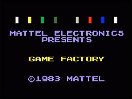 Title screen of Game Factory on the Mattel Intellivision.