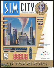 Box cover for SimCity Classic on the Microsoft DOS.