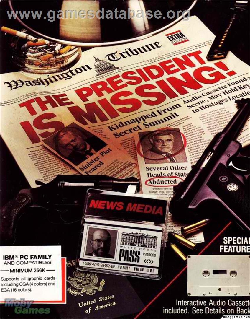 President is Missing, The - Microsoft DOS - Artwork - Box