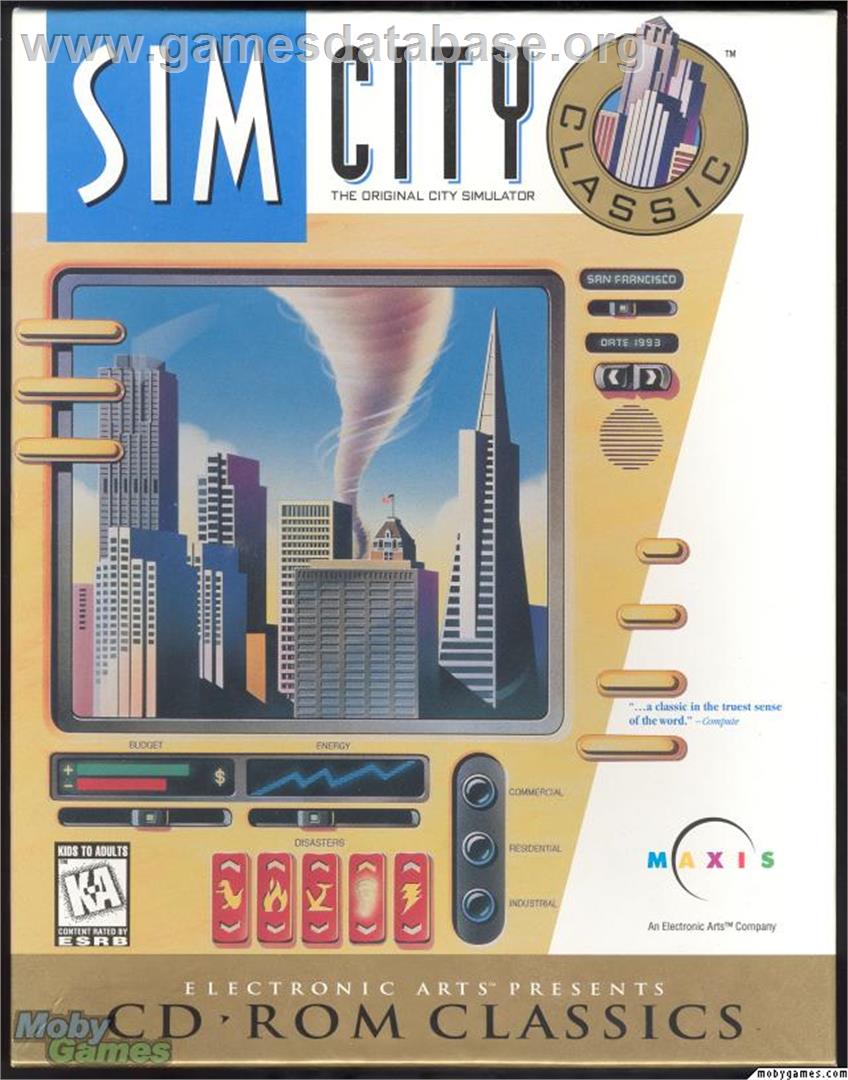 SimCity Classic - Microsoft DOS - Artwork - Box