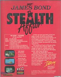 Box back cover for James Bond 007 - The Stealth Affair on the Microsoft DOS.