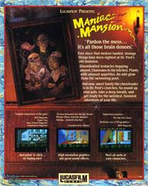 Box back cover for Maniac Mansion Enhanced on the Microsoft DOS.