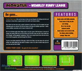 Box back cover for Wembley Rugby League on the Microsoft DOS.