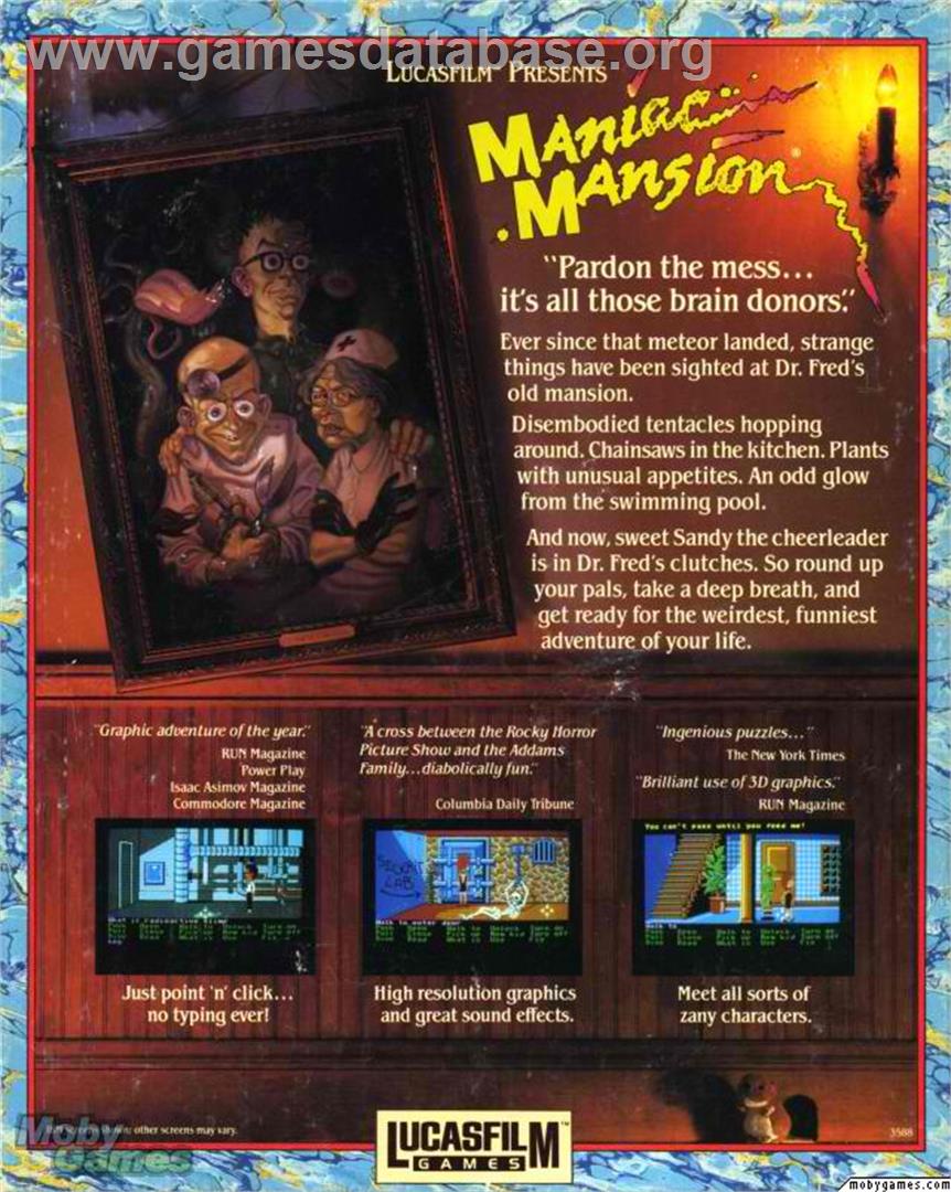 Maniac Mansion Enhanced - Microsoft DOS - Artwork - Box Back