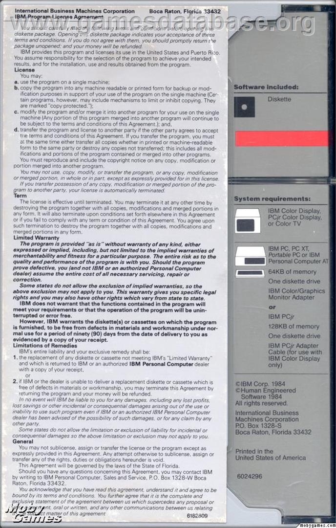 PC Pool Challenges - Microsoft DOS - Artwork - Box Back