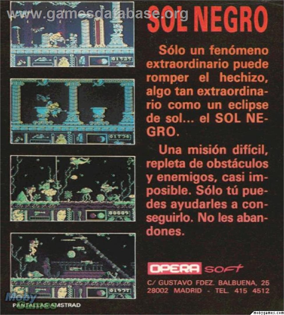 Sol Negro - Microsoft DOS - Artwork - Box Back