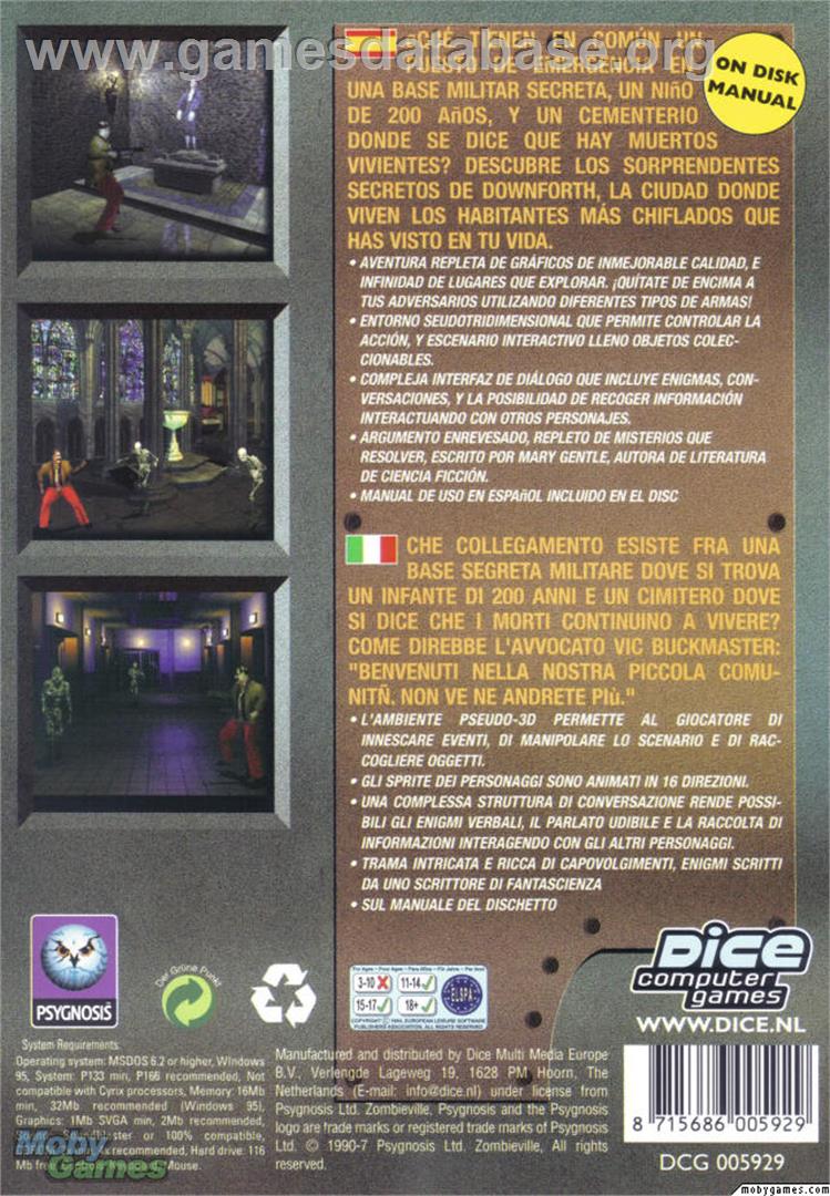 Zombieville - Microsoft DOS - Artwork - Box Back