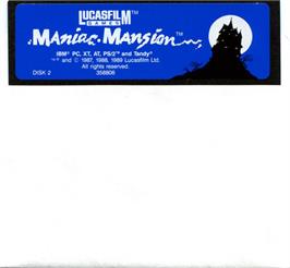 Artwork on the Disc for Maniac Mansion Enhanced on the Microsoft DOS.