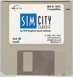 Artwork on the Disc for SimCity Classic on the Microsoft DOS.