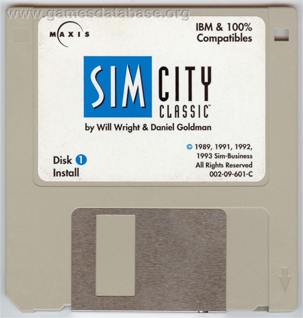 SimCity Classic - Microsoft DOS - Artwork - Disc