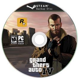 Box cover for Grand Theft Auto IV on the Microsoft Windows.