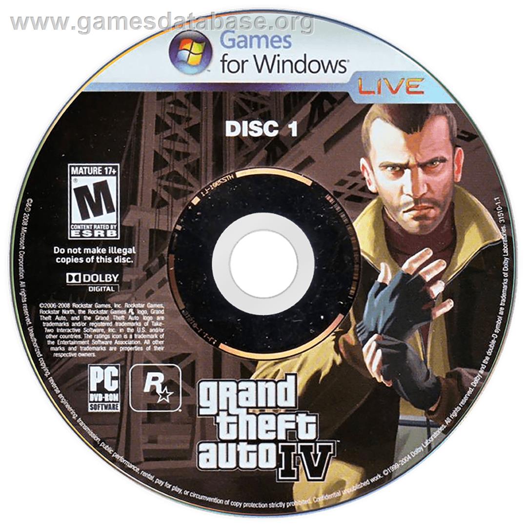 Grand Theft Auto IV - Microsoft Windows - Artwork - Disc