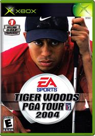 Box cover for Tiger Woods PGA Tour 2004 on the Microsoft Xbox.