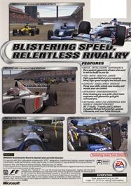 Box back cover for F1 2001 on the Microsoft Xbox.