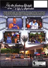 Box back cover for NBA Ballers: Phenom on the Microsoft Xbox.