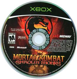 Artwork on the CD for Mortal Kombat: Shaolin Monks on the Microsoft Xbox.