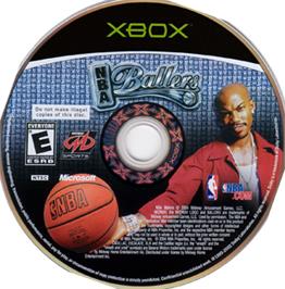 Artwork on the CD for NBA Ballers: Phenom on the Microsoft Xbox.