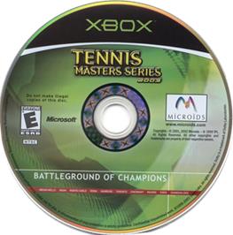 Artwork on the CD for Tennis Masters Series 2003 on the Microsoft Xbox.