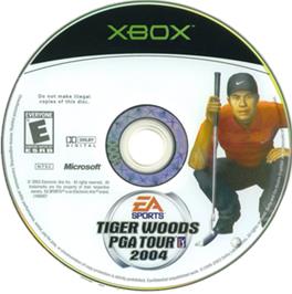 Artwork on the CD for Tiger Woods PGA Tour 2004 on the Microsoft Xbox.