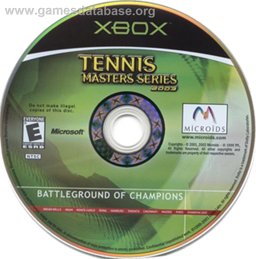 Tennis Masters Series 2003 - Microsoft Xbox - Artwork - CD