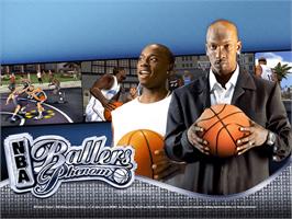 Title screen of NBA Ballers: Phenom on the Microsoft Xbox.