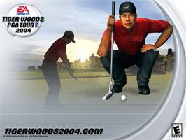 Title screen of Tiger Woods PGA Tour 2004 on the Microsoft Xbox.