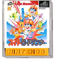 Box cover for Super Lode Runner on the Nintendo Famicom Disk System.