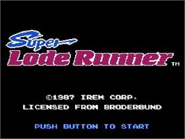 Title screen of Super Lode Runner on the Nintendo Famicom Disk System.