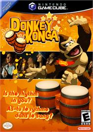 Box cover for Donkey Konga on the Nintendo GameCube.