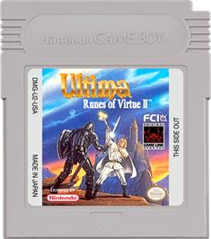 Cartridge artwork for Ultima: Runes of Virtue 2 on the Nintendo Game Boy.