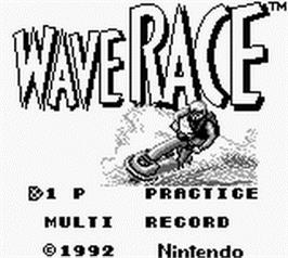 Title screen of Wave Race on the Nintendo Game Boy.