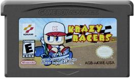 Cartridge artwork for Konami Krazy Racers on the Nintendo Game Boy Advance.