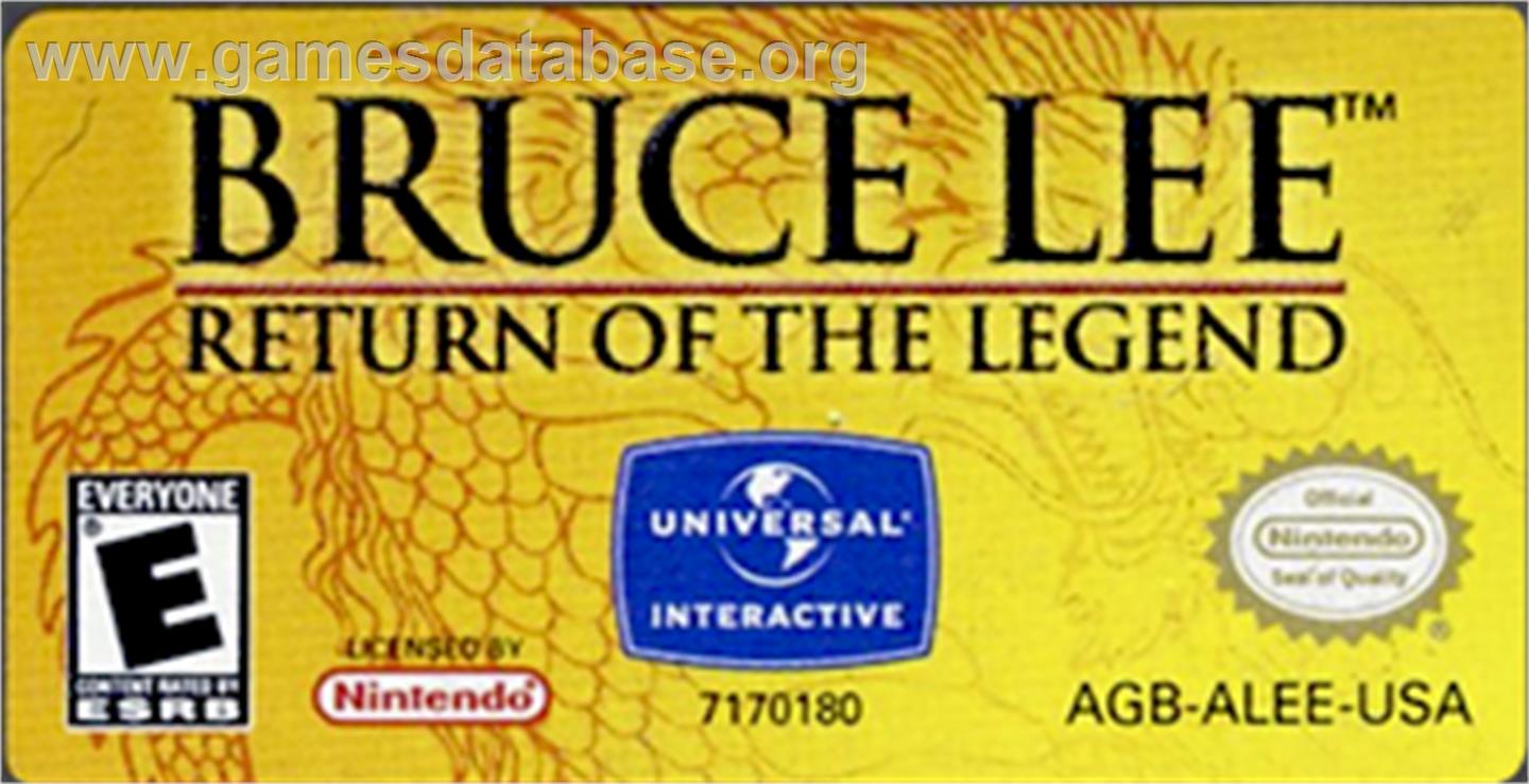 Bruce Lee: Return of the Legend - Nintendo Game Boy Advance - Artwork - Cartridge Top
