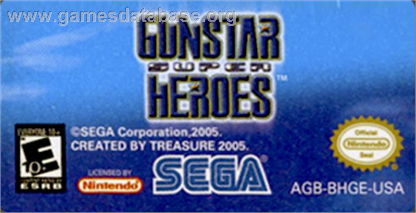 Gunstar Super Heroes - Nintendo Game Boy Advance - Artwork - Cartridge Top